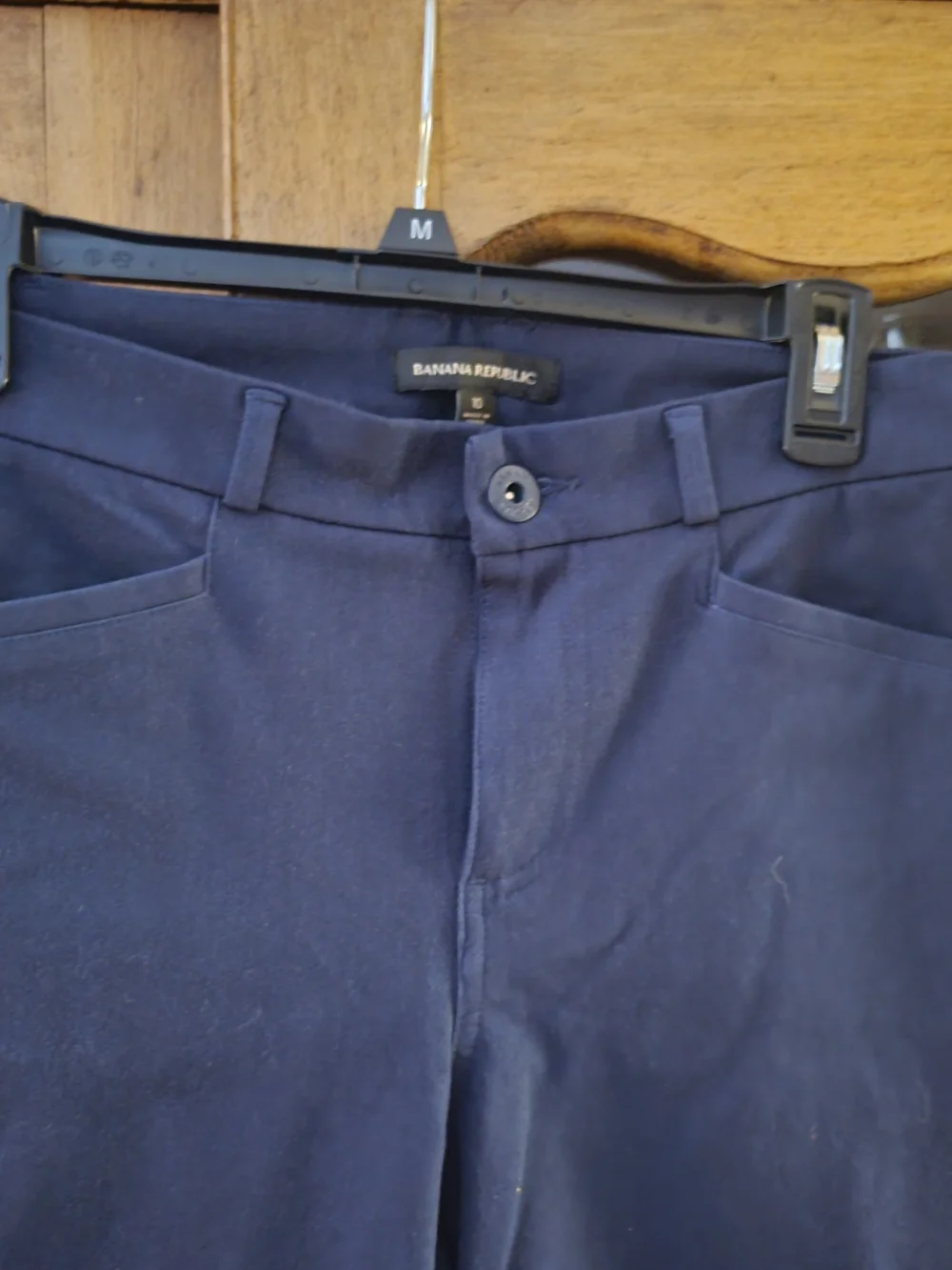 Banana Republic Navy Blue Stretch Knit Ankle Dress Pants Women's Size 10